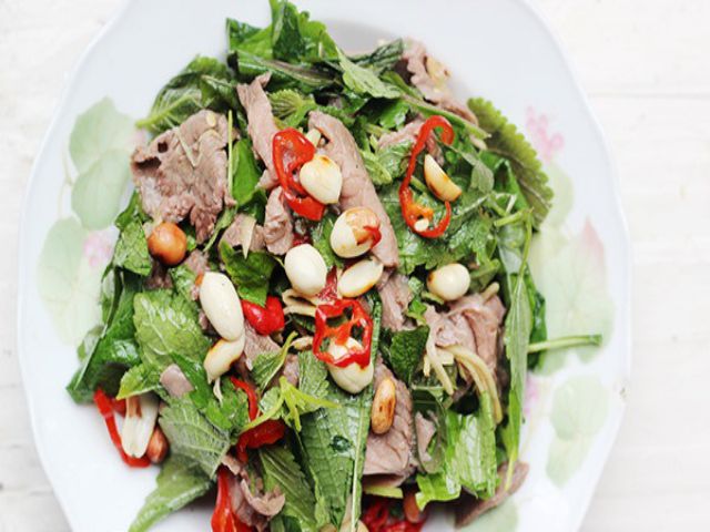 Gỏi tía tô thịt bò