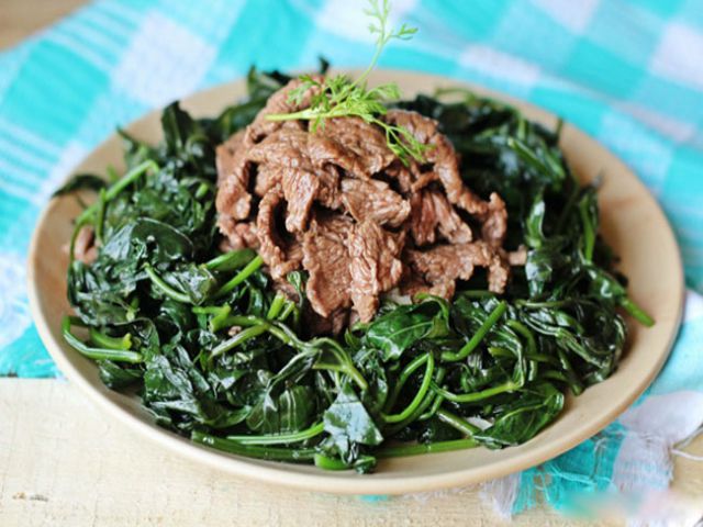 Rau lang và thịt bò