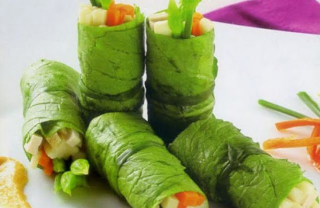 cuon rau cai be xanh