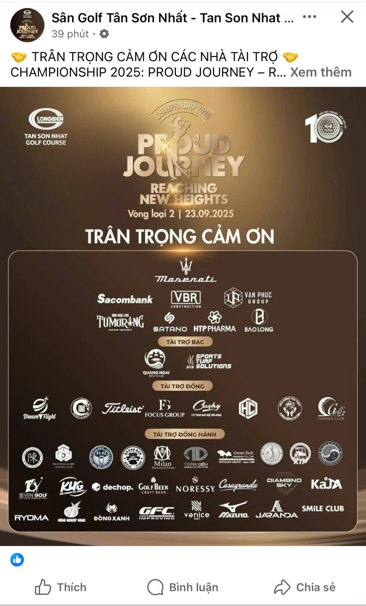 san gold tan son nhat cam on nha tai tro Giải Golf Championship 2025 – Proud Journey
